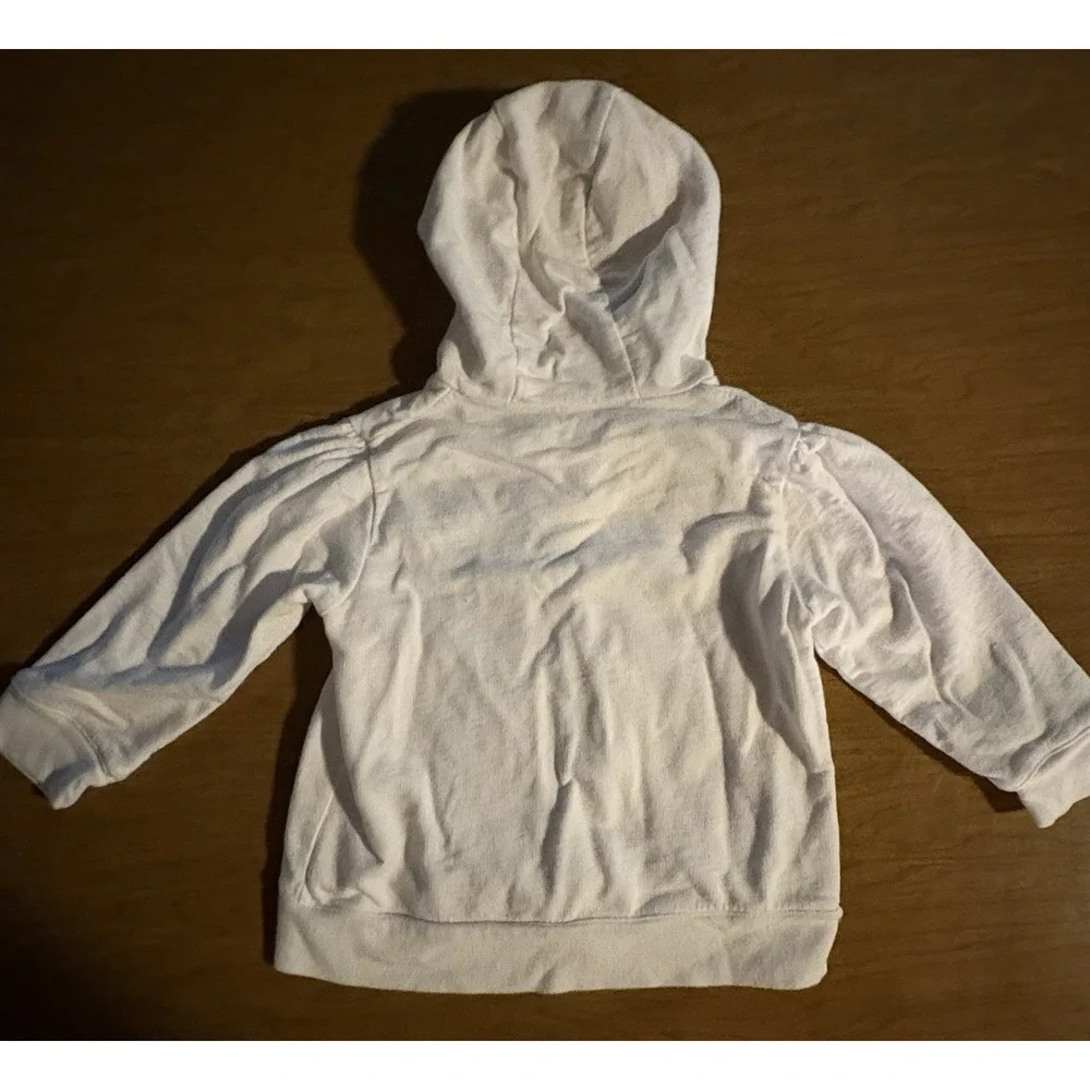VTG BABY‎ GAP Snap Hooded Cardigan Jacket Infant 18-24 Months Lace Trim Pockets